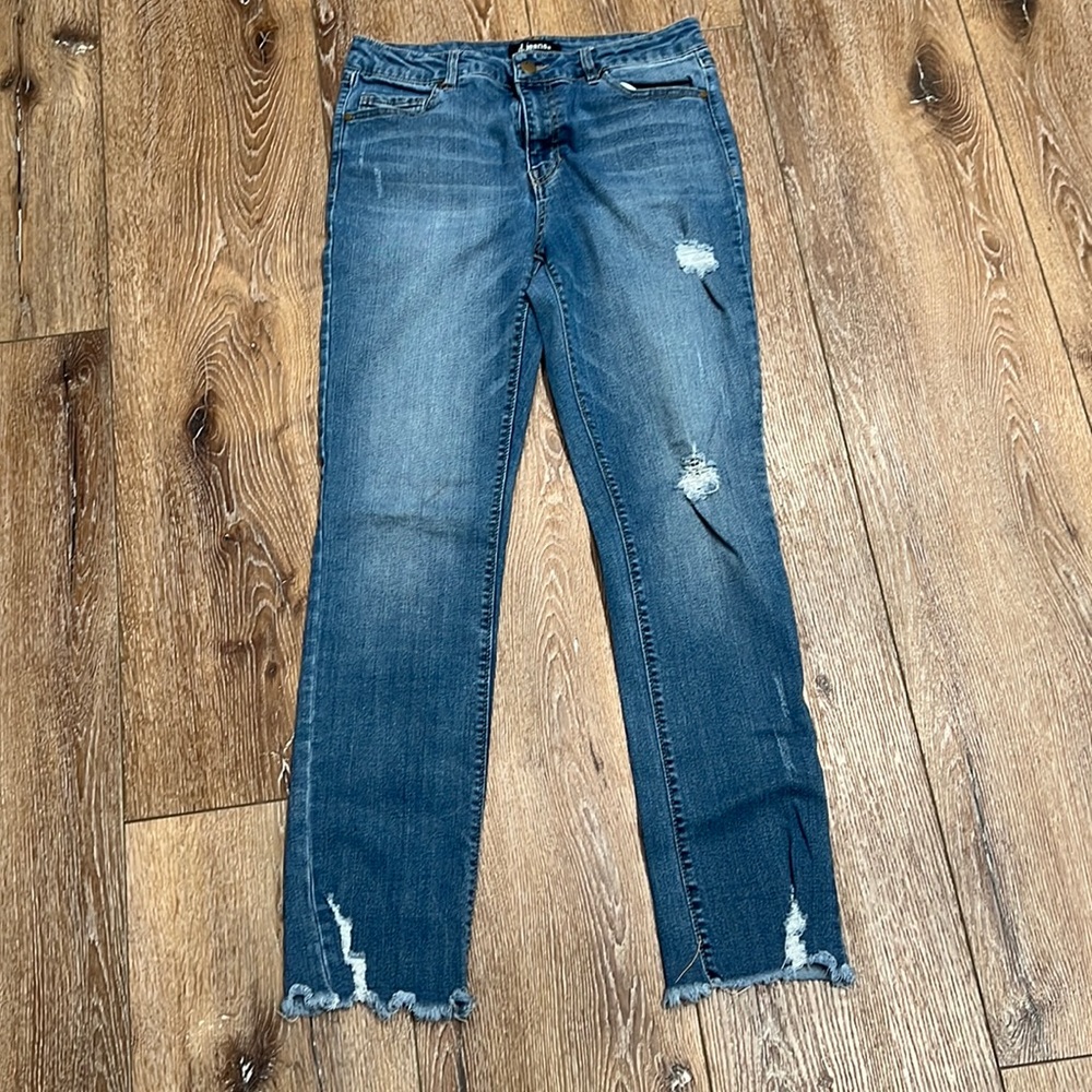 d.jeans skinny jeans w distressing, size 8